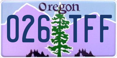 OR license plate 026TFF