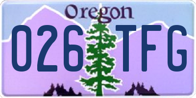 OR license plate 026TFG