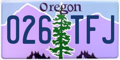 OR license plate 026TFJ