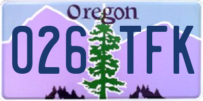 OR license plate 026TFK