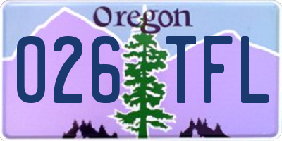 OR license plate 026TFL