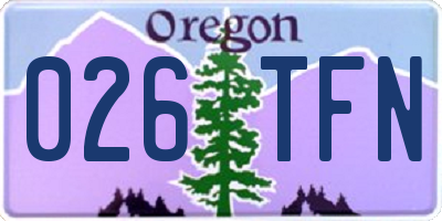 OR license plate 026TFN