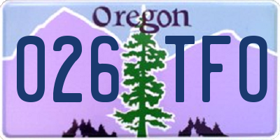 OR license plate 026TFO