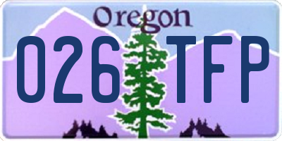 OR license plate 026TFP