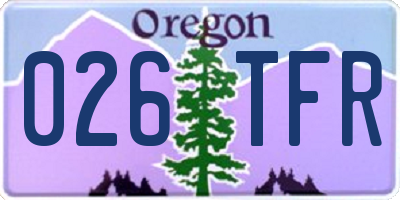 OR license plate 026TFR