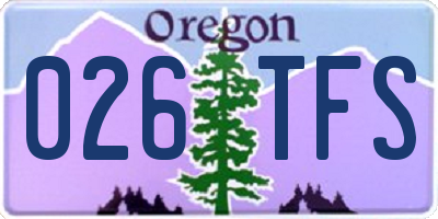 OR license plate 026TFS