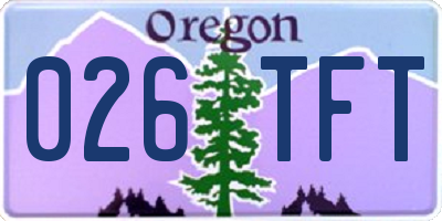 OR license plate 026TFT