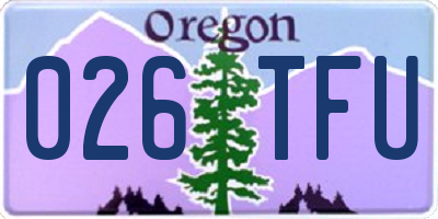 OR license plate 026TFU