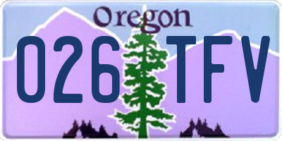 OR license plate 026TFV