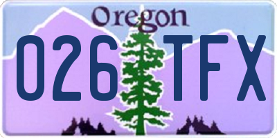 OR license plate 026TFX