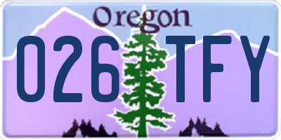 OR license plate 026TFY