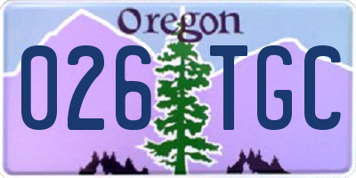OR license plate 026TGC