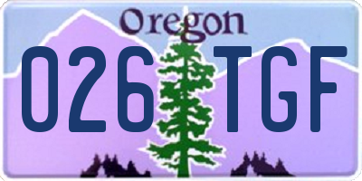OR license plate 026TGF