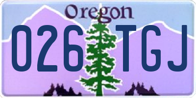 OR license plate 026TGJ