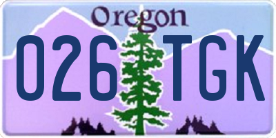 OR license plate 026TGK