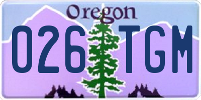 OR license plate 026TGM