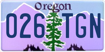 OR license plate 026TGN