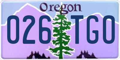 OR license plate 026TGO