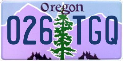 OR license plate 026TGQ