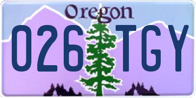 OR license plate 026TGY