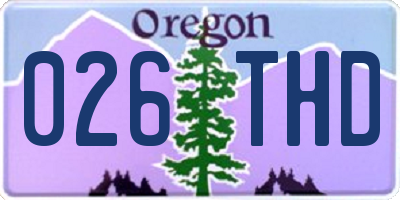 OR license plate 026THD