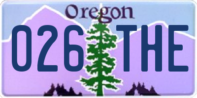 OR license plate 026THE