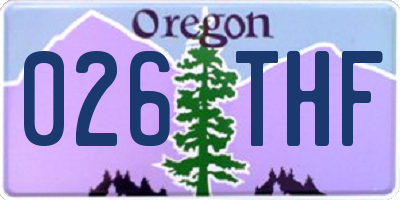 OR license plate 026THF