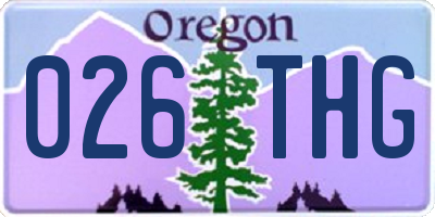 OR license plate 026THG