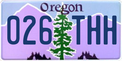 OR license plate 026THH