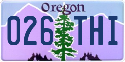 OR license plate 026THI