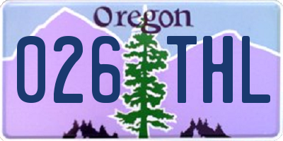 OR license plate 026THL