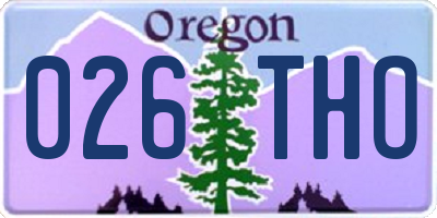OR license plate 026THO