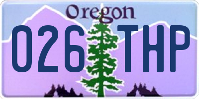 OR license plate 026THP