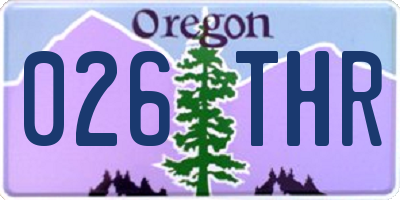 OR license plate 026THR