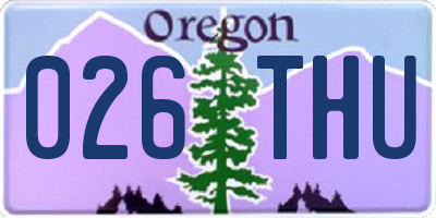 OR license plate 026THU