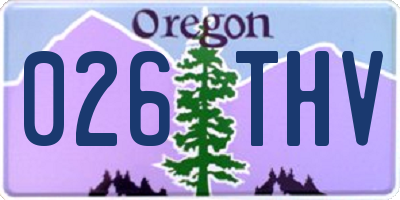 OR license plate 026THV