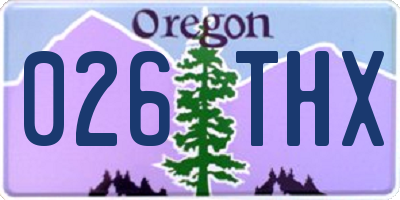 OR license plate 026THX
