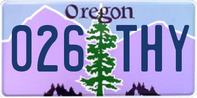 OR license plate 026THY