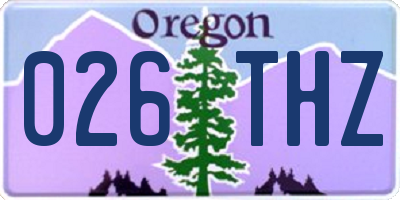 OR license plate 026THZ