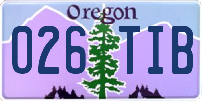 OR license plate 026TIB