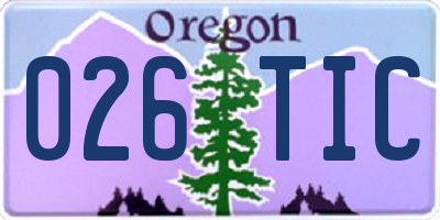 OR license plate 026TIC