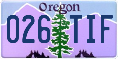 OR license plate 026TIF