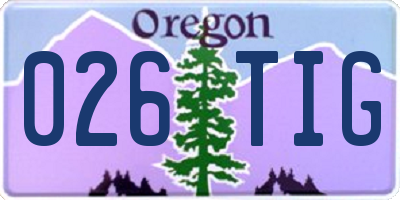 OR license plate 026TIG