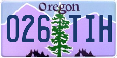 OR license plate 026TIH