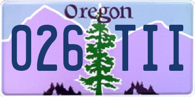 OR license plate 026TII