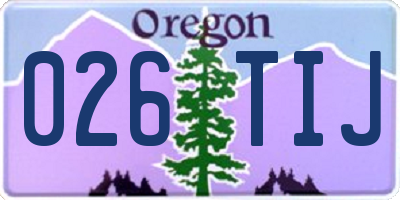 OR license plate 026TIJ