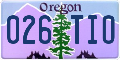 OR license plate 026TIO