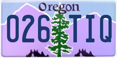 OR license plate 026TIQ
