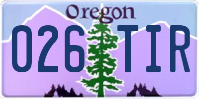 OR license plate 026TIR