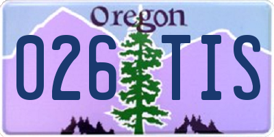 OR license plate 026TIS